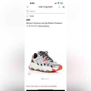 Ash Ladies Extreme Low Top Silver Leopard Red Platform Sneakers-7